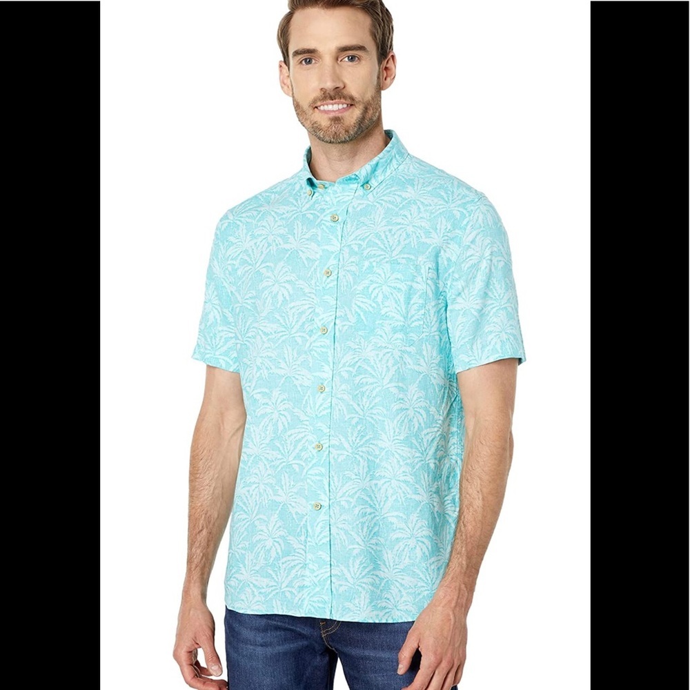 Southern Tide Men’s Patina Sabal Print Sports shirt Linen